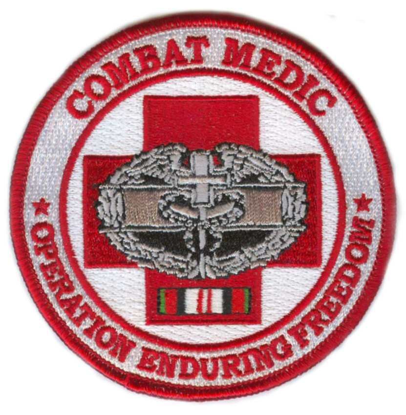 COMBAT MEDIC OPERATION ENDURING FREEDOM BADGE RIBBON EMBROIDERED MILITARY  PATCH