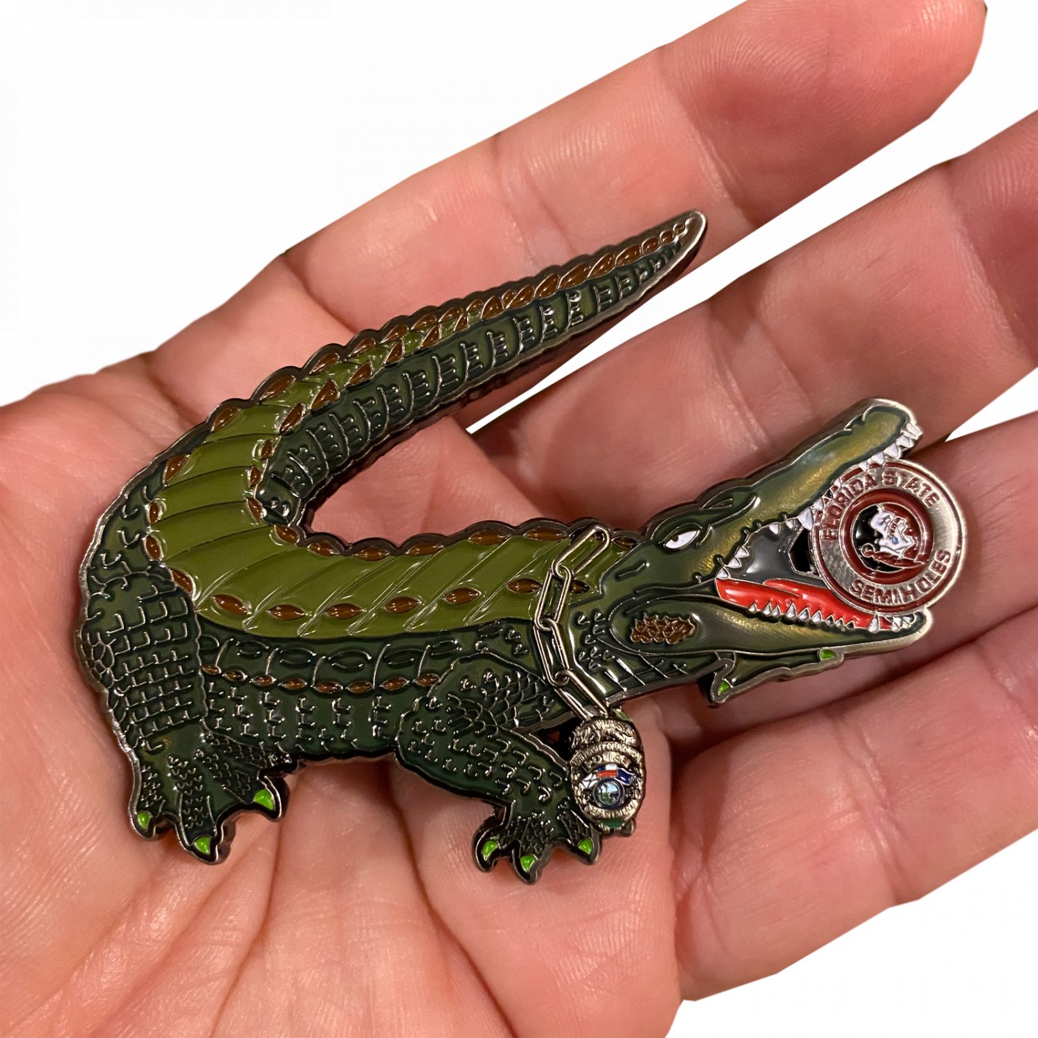 FLORIDA STATE 3" ALLIGATOR SEMINOLES GATORS POLICE CHALLENGE COIN
