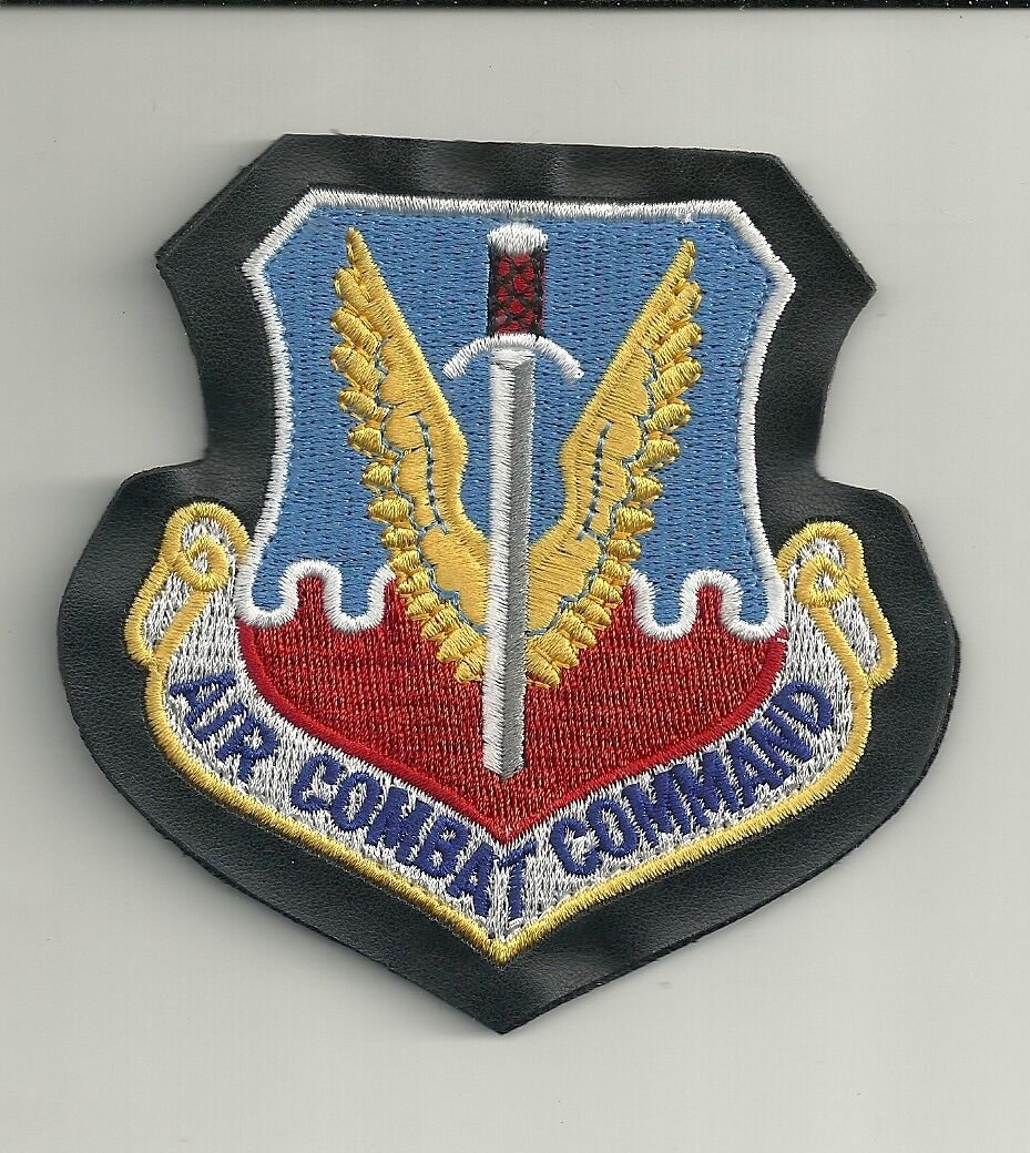AIR FORCE AIR COMBAT COMMAND LEATHER HOOK LOOP EMBRBROIDERED  PATCH