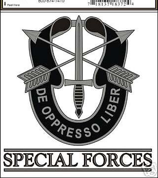 ARMY SPECIAL FORCES DE OPPRESSO LIBER CAR WINDOW  DECAL