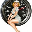 3.5" SEXY SPEEDOMETER BABE VINTAGE GIRL BUMPER CAR STICKER DECAL MADE IN USA