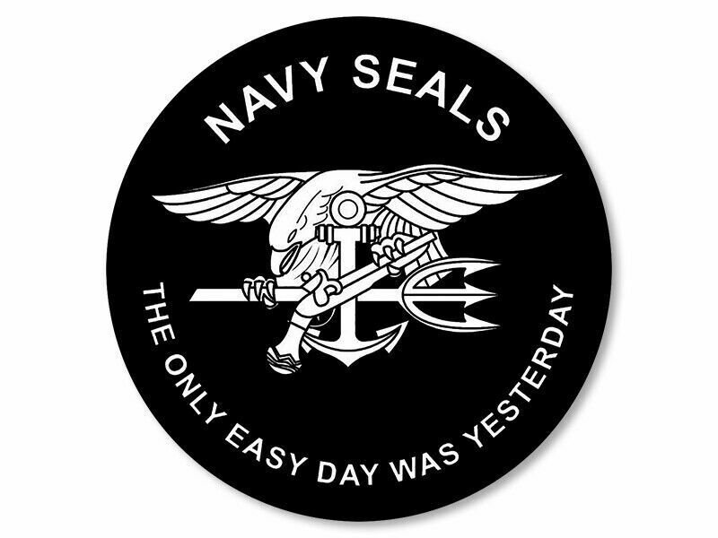4"  NAVY SEALS THE ONLY EASY DAY WAS YESTERDAY TRIDENT  STICKER DECAL USA MADE
