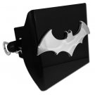 BATMAN 3D LOGO SHINY CHROME BLACK DECAL USA MADE PLASTIC TRAILER HITCH COVER