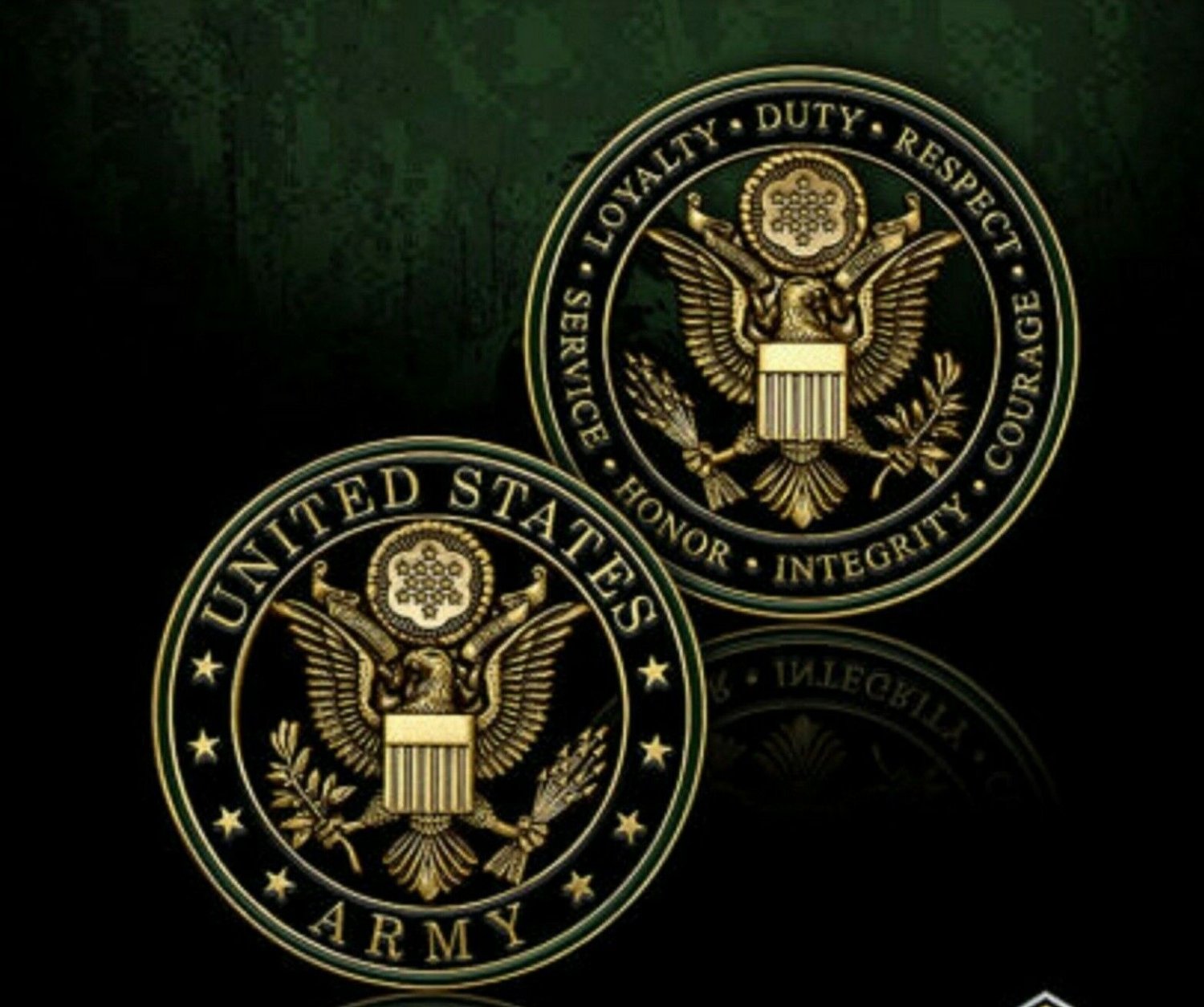 ARMY MILITARY LOGO CORE VALUES 1.75" CHALLENGE COIN