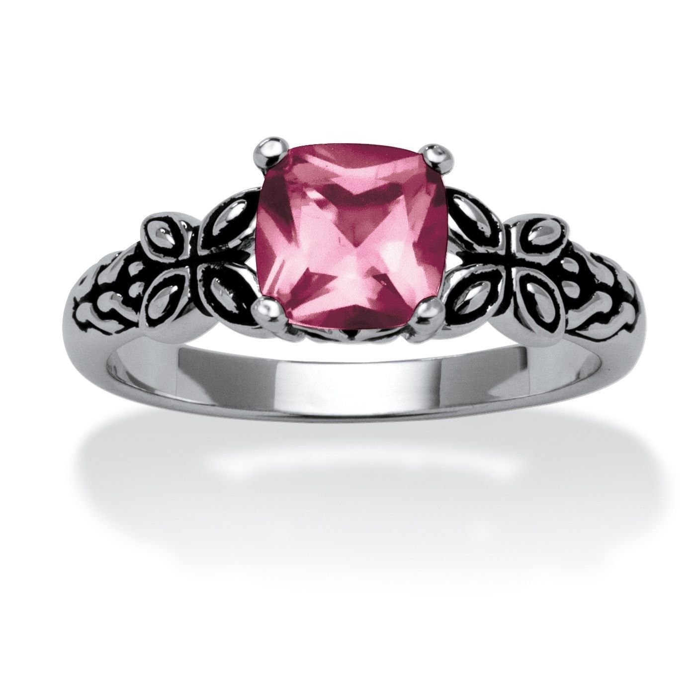 ALEXANDRITE ANTIQUED BUTTERFLY SCROLL STERLING SILVER RING SIZE 5 6 7 8 9 10