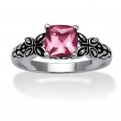 ALEXANDRITE ANTIQUED BUTTERFLY SCROLL STERLING SILVER RING SIZE 5 6 7 8 9 10