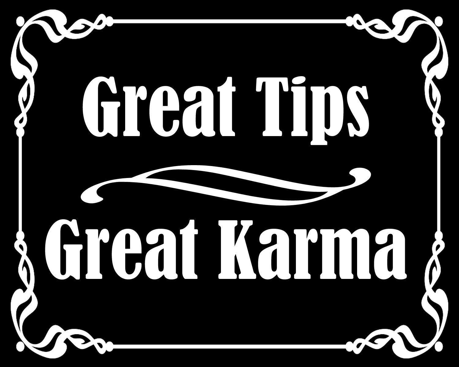 5" great tips great karma tip jar sticker decal usa made