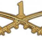 ARMY 1ST CAVALRY GOLD LAPEL HAT 2.25"  PIN