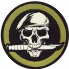 SPECIAL FORCES SKULL KNIFE HOOK & LOOP EMBROIDERED PATCH