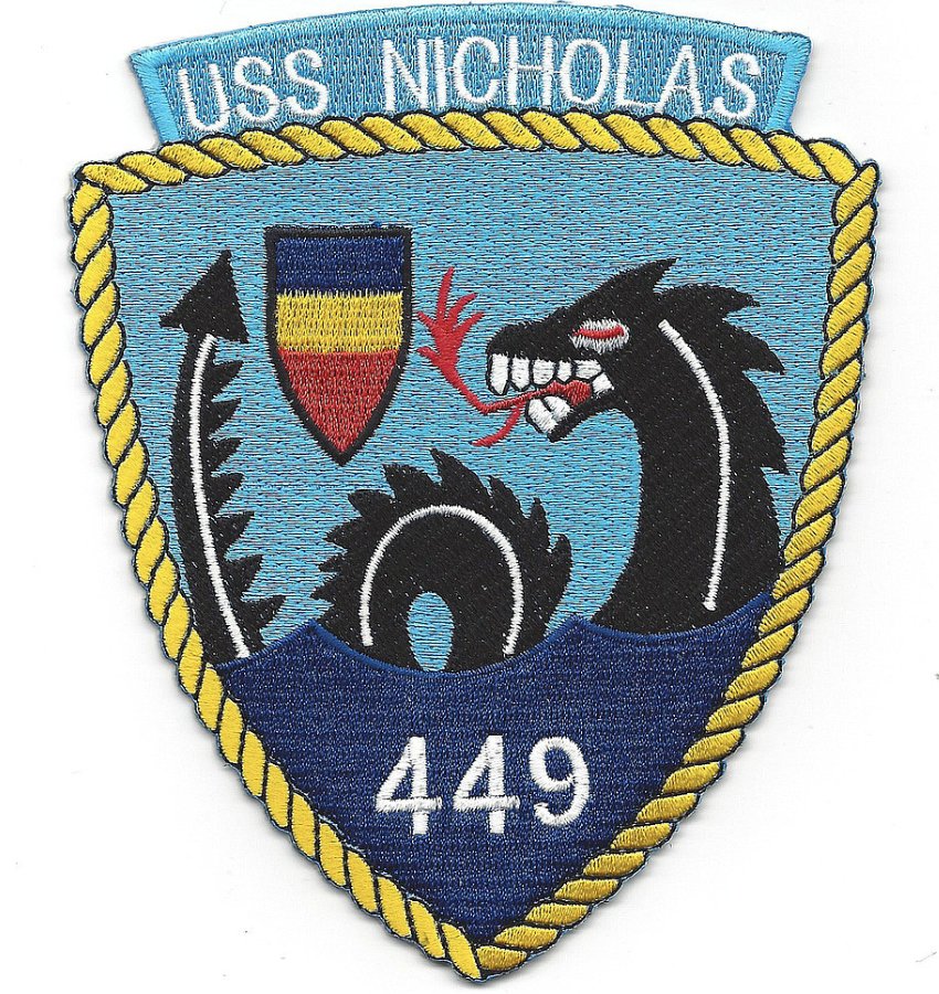 5" USS NAVY DD-449 NICHOLAS EMBROIDERED PATCH