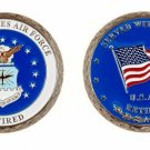 UNITED STATES AIR FORCE RETIRED MILITARY 1.75"  CHALLENGE COIN