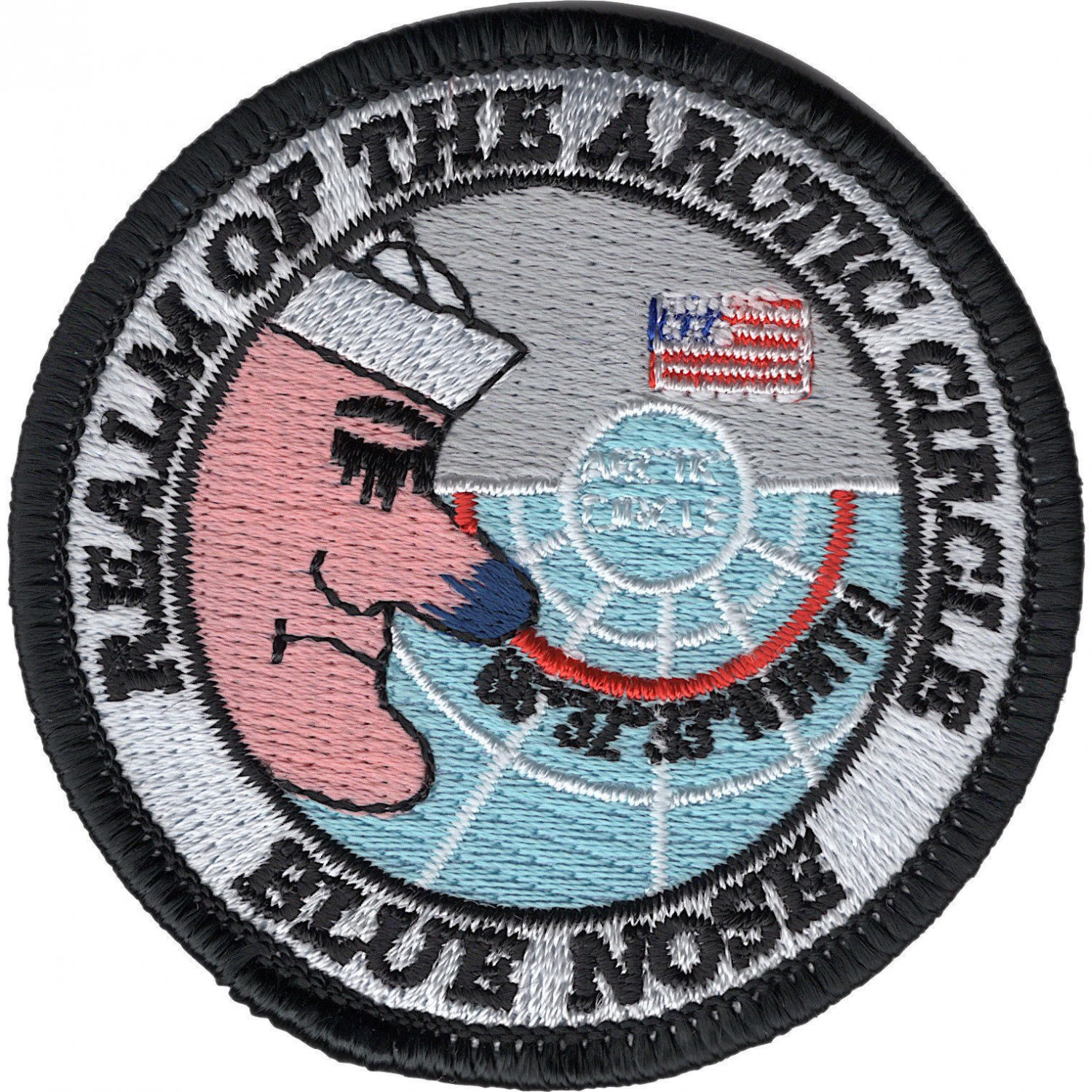 NAVY BLUE NOSE POLAR BEAR REALM OF THE ARCTIC CIRCLE EMBROIDERED 4.5"  PATCH