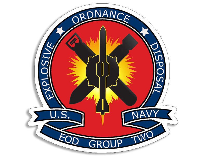4" NAVY SEAL EOD GROUP 2 EXPLOSIVE BUMPER STICKER DECAL EMBLEM USA MADE
