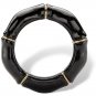 BLACK GENUINE JADE BAMBOO RING 10K GOLD ACCENTS 7 8 9 10