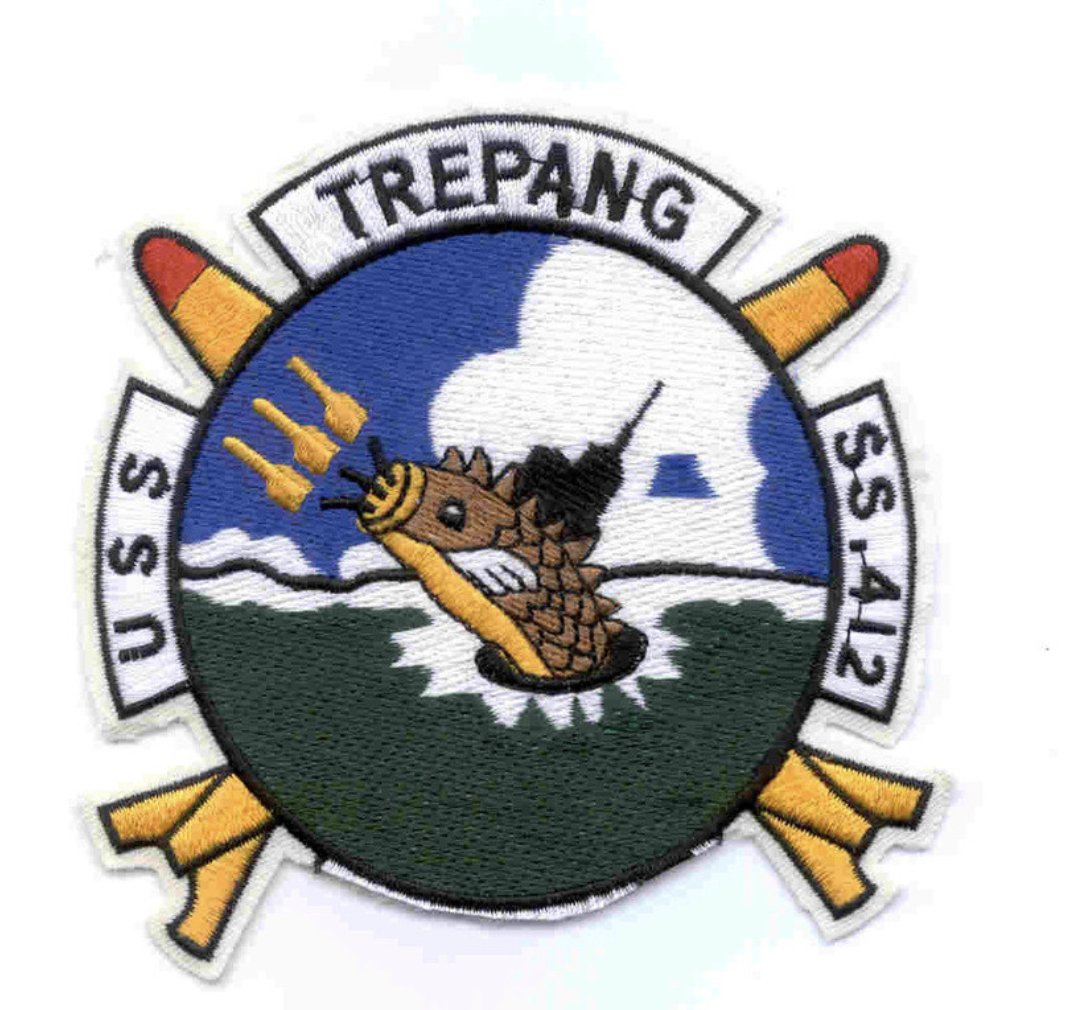 4.125" NAVY USS SS-412 TREPANG EMBROIDERED PATCH