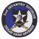 ARMY 2ND INFANTRY INDIAN HEAD DIVISION CROSSED RIFLES 4" EMBROIDERED PATCH