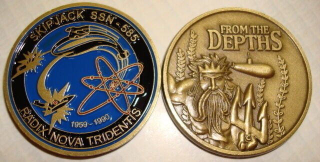 USS SKIPJACK SSN-585 SUBMARINE NAVY CHALLENGE COIN