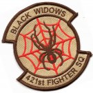 4" 421FS FIGHTER SQUAD BLACK WIDOWS DESERT RED COBWEB LOGO EMBROIDERED PATCH