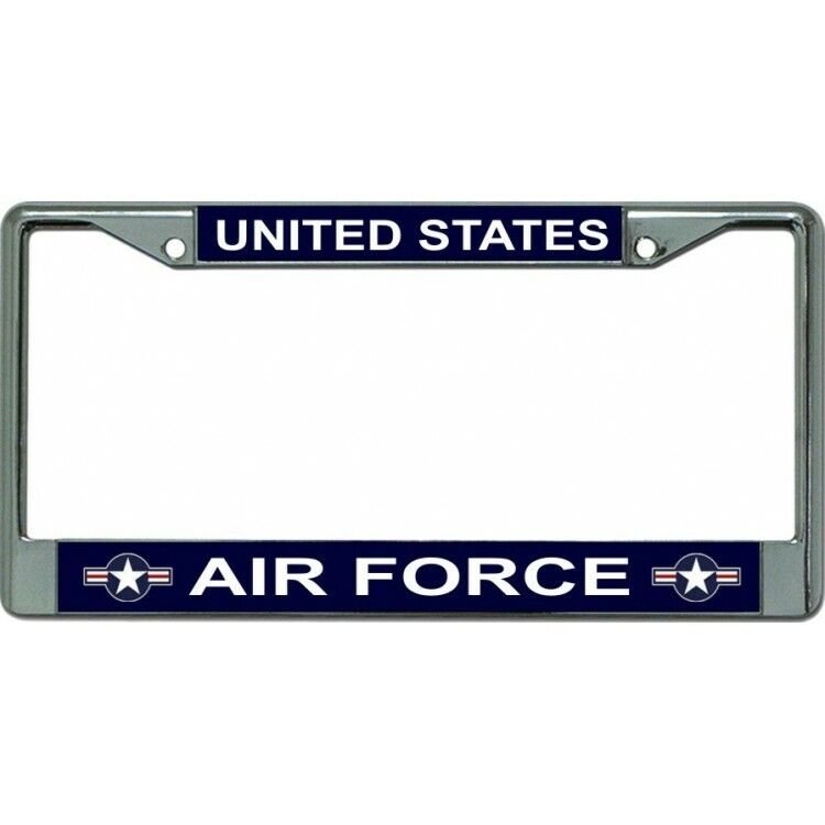 usaf air force star logo military chrome license plate frame usa made