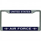 usaf air force star logo military chrome license plate frame usa made