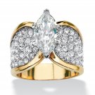 WOMENS MARQUISE ROUND SOLITAIRE 14K GOLD PLATED PAVE RING SIZE 7,8,9,10,11,12