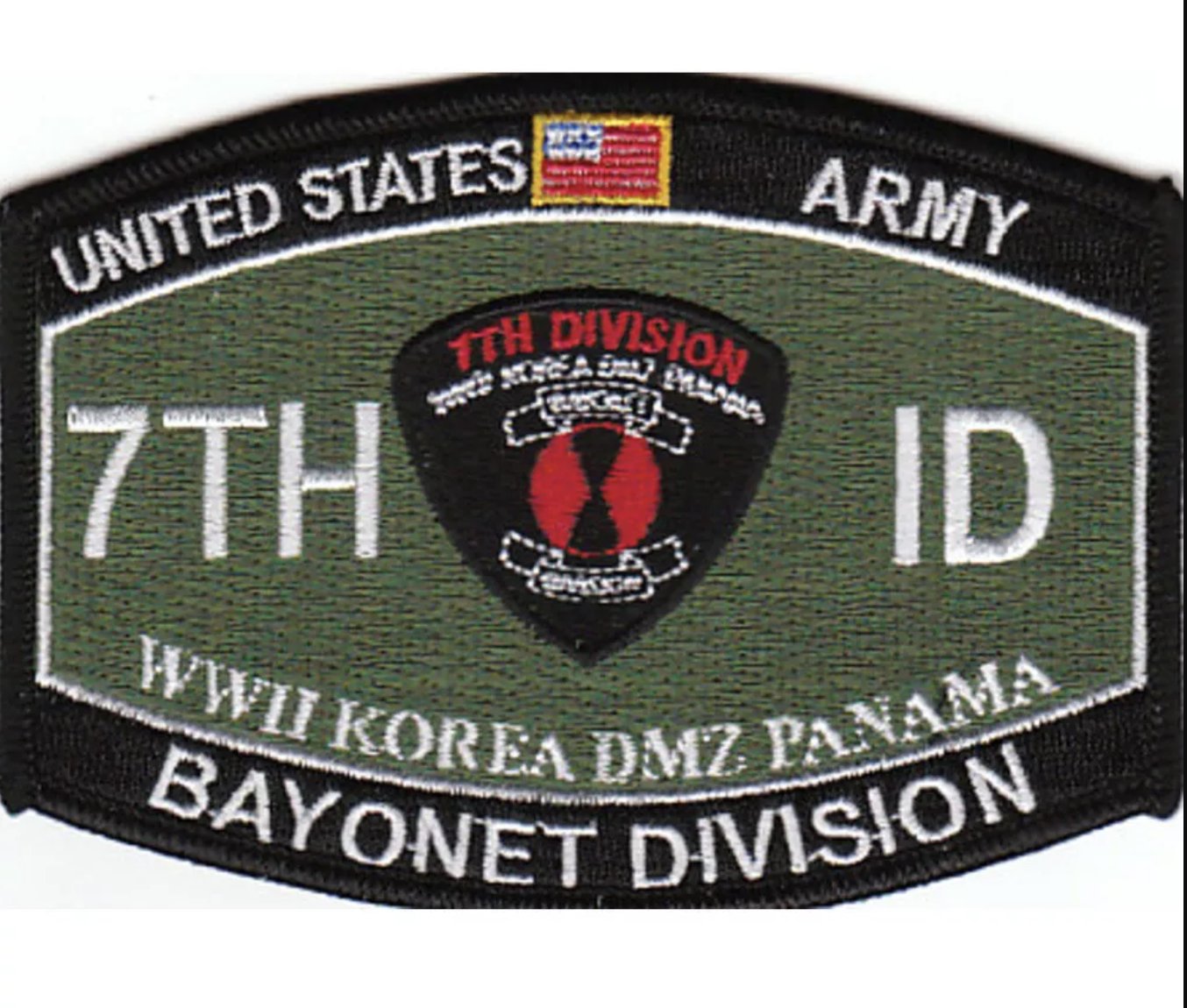 4.5" ARMY 7TH INFANTRY BAYONET DIVISION MOS DESERT EMBROIDERED PATCH