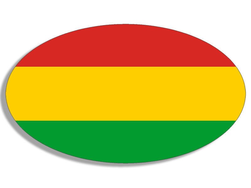 5" rasta colors oval bumper sticker decal made in the usa