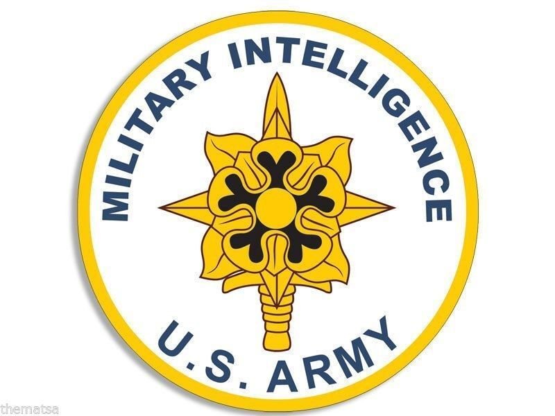 4" ARMY MILITARY INTELLIGENCE HELMET BUMPER EMBLEM DECAL STICKER MADE IN USA