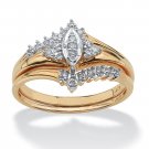 WEDDING ENGAGEMENT RING SET 10K GOLD DIAMOND  MARQUISE SIZE 6 7  8 9 10