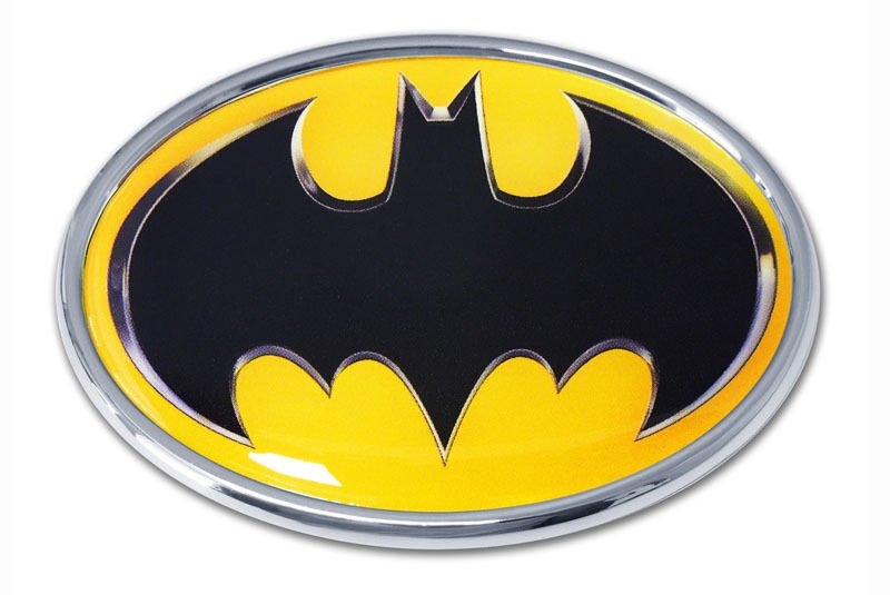 batman color oval bat logo superhero dc comics chrome auto car emblem usa made
