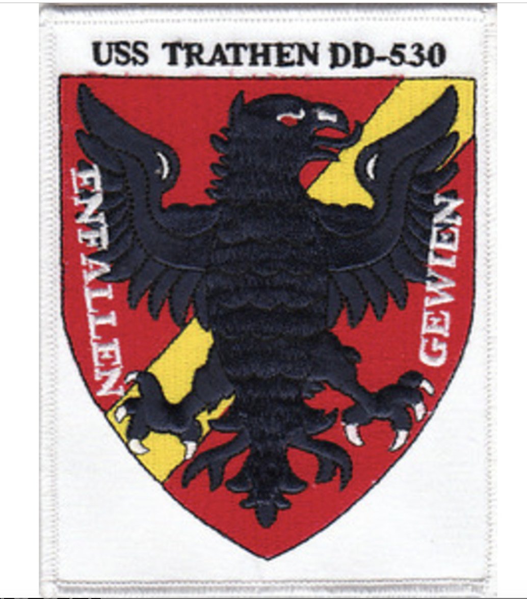 5" NAVY USS TRATHEN DD-530 EMBROIDERED PATCH