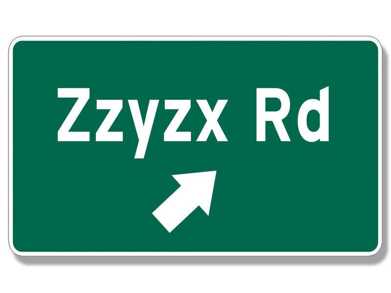 5" Zzyzx road sign interstate freeway exit decal bumper sticker made in the usa