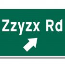 5" Zzyzx road sign interstate freeway exit decal bumper sticker made in the usa