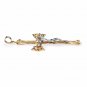 10K YELLOW AND WHITE GOLD PENDANT CROSS CRUCIFIX CHARM
