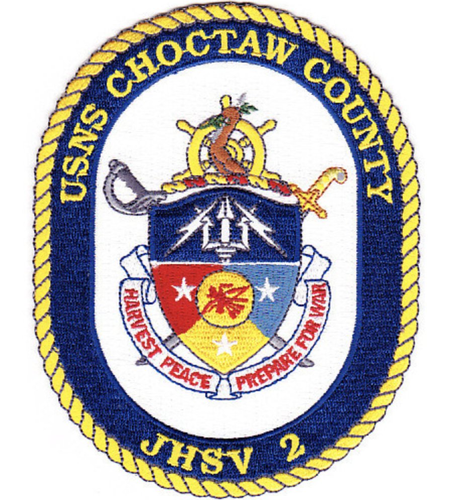 5" NAVY USS CHOCTAW COUNTY JHSV-2 EMBROIDERED PATCH