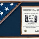 DISPLAY CASE FLAG MILITARY INSIGNIA WOOD SHADOW BOX