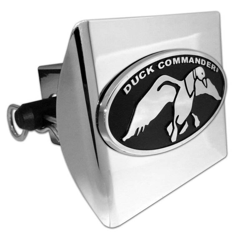 DUCK COMMANDER CHROME OVAL SHINY DECAL PLASTIC USA MADE TRAILER HITCH COVER