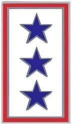 THREE BLUE STAR FAMILY  LOVED ONE SERVING DECAL STICKER