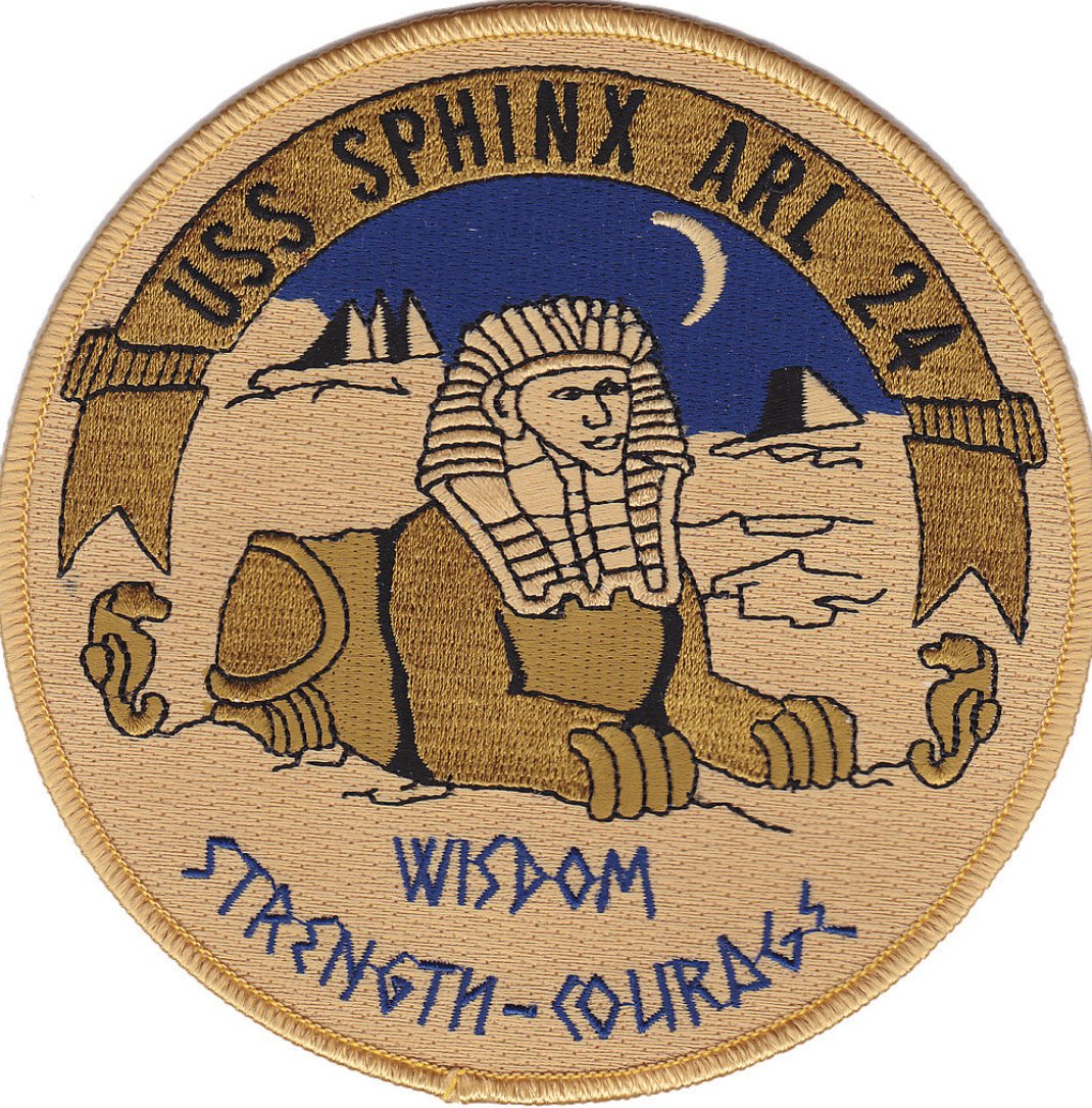 5" NAVY USS SPHINX ARL-24 EMBROIDERED PATCH