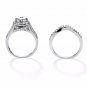 WEDDING ENGAGEMENT RING ROUND PLATINUM OVER STERLING SILVER SIZE 6 7 8 9 10