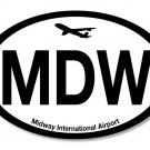 5" mdw midway international airport chicago car bumper sticker decal usa made