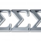 TRI SIGMA SORORITY 3"  CHROME ADHESIVE EMBLEM MEDALLION
