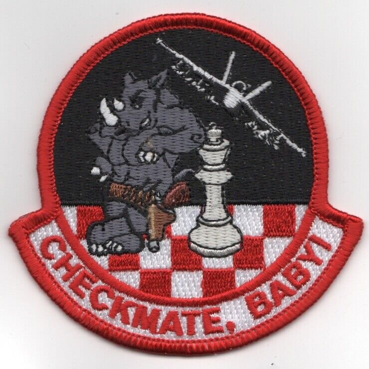 NAVY VFA-211 CHECKMATE BABY FELIX RHINO CHESS PAWN MILITARY EMBROIDERED PATCH