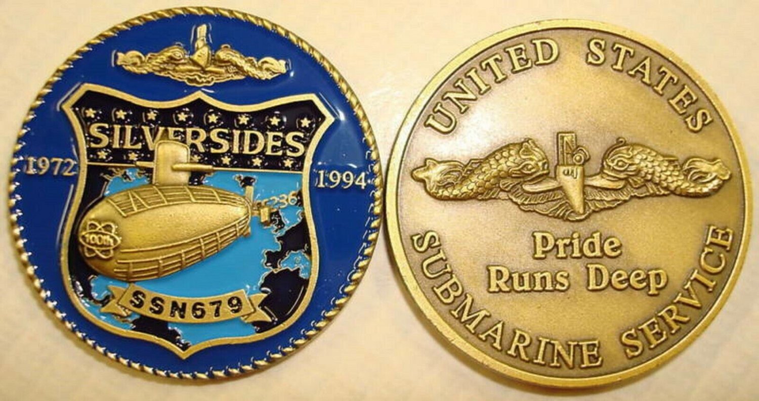 Navy Uss Silversides Ssn 679 Submarine Challenge Coin Made In Usa