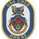 5" NAVY USS COLE DDF-67 EMBROIDERED PATCH