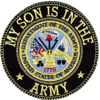 MY SON IS IN THE ARMY EMBROIDERED 4" MILITARY PATCH