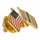 OPERATION DESERT STORM AND USA AMERICAN CROSSED FLAGS LAPEL  PIN