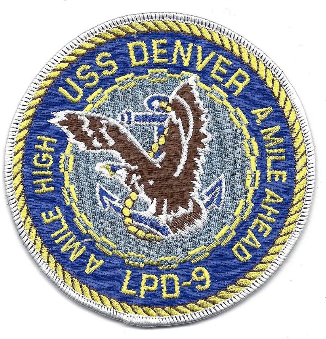 4.5" NAVY USS DENVER LPD-9 EMBROIDERED PATCH