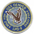 4.5" NAVY USS DENVER LPD-9 EMBROIDERED PATCH
