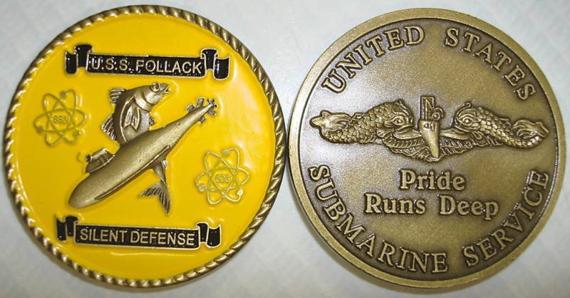 USS POLLACK SSN-603 SUBMARINE SERVICE CHALLENGE COIN